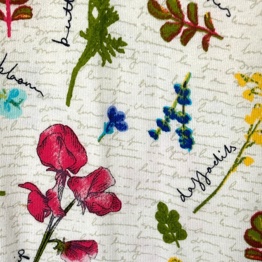 Talbots Wms Medium Floral Script Print Soft Knit … - image 5